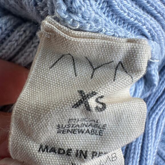 AYNI Milda Midi Ribbed Tank Dress Pastel Blue XS Bodycon Slit Designer $243 NEW - Picture 9 of 10